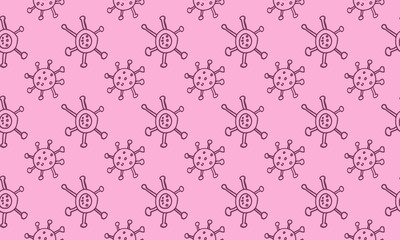 Seamless pattern with vector coronavirus ilustration. Covid-19 banner and poster, print template. Healthcare and medical illustration