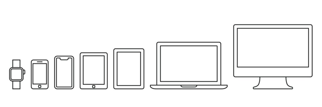 PC and smartphone icon set