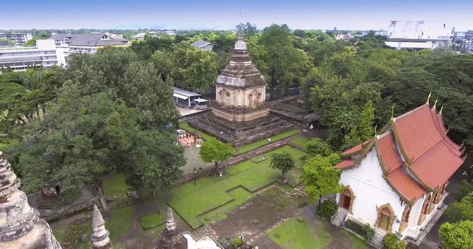 Video from Wat Chet Yot's drone's corner In Chiang Mai, a historic temple in Chiang Mai