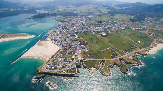 aerial view of Foz in Galicia Spain