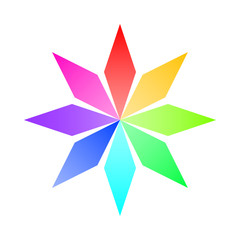 Étoile à base de huit losanges multicolores