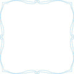 The square frame is blue, with curved monograms.