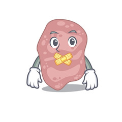 Obraz premium Verrucomicrobia cartoon character style with mysterious silent gesture