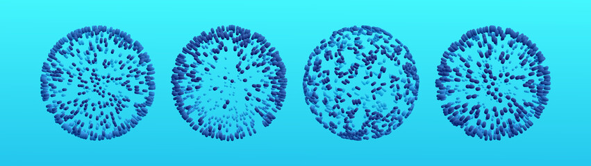 Sphere formed by many ellips. 3d vector illustration for science, education or medicine.