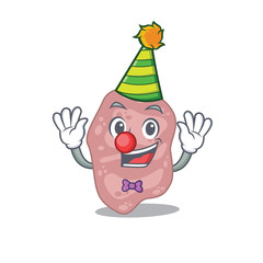 cartoon character design concept of cute clown verrucomicrobia