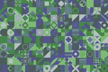 Geometric pattern with different colorful figures. Vector EPS 10 background for poster, banner, wallpaper, flyer, brochure