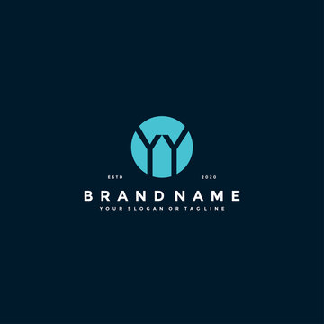 letter YY logo design vector