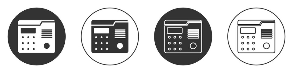 Obraz premium Black House intercom system icon isolated on white background. Circle button. Vector Illustration