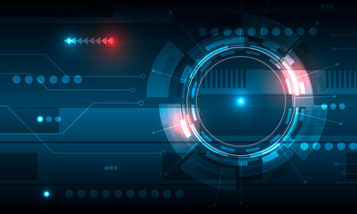 Abstract techno background with rays with luminous particles.