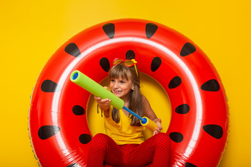 Little girl getting ready for summer vacation