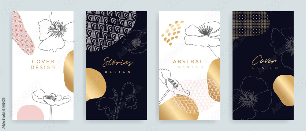 Aufkleber social media stories and post vector background template with copy space for text and images design 