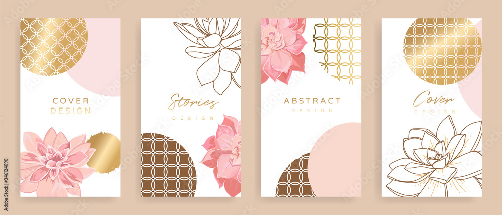Aufkleber social media stories and post vector background template with copy space for text and images design 