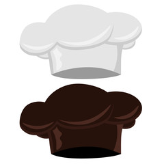 Chef's hat. Set of two chef hats on a white isolated background.