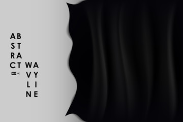 Abstract gradient black silk robe design for cover artwork background. illustration vector eps10