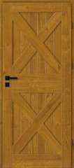 Drzwi wewnętrzne drewniane pełne dębowe malowane - złoty dąb