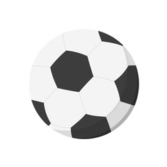 Black and white soccer ball. Sports equipment, match, game. Can be used for topics like championship, football, training