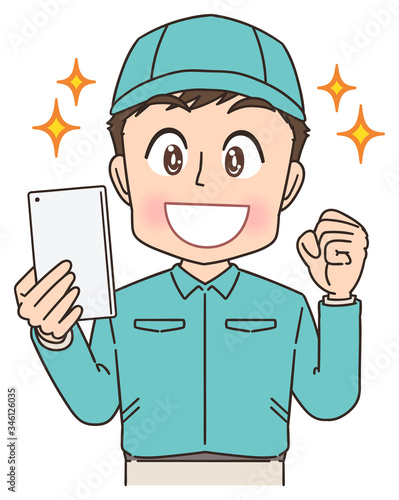 宅配 配達員 作業員 男性 マンガ イラスト App Wall Mural A よぴんこ Yopinco 宅配 配達員 作業員 男性 マンガ イラスト App Wall Mural A よぴんこ Yopinco