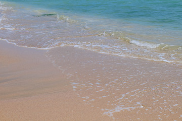 Beautiful waves on the shore of the central beach of Nha Trang, Vietnam.