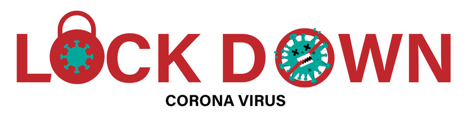 Lock down concept for Corona virus outbreak. CoVID-19 pandemic puts countries on lock down.