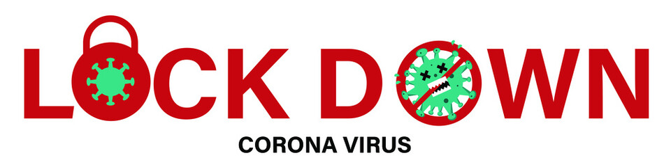 Lock down concept for Corona virus outbreak. CoVID-19 pandemic puts countries on lock down.