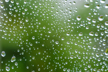 fogged glass with water drops