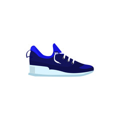 Blue sneaker shoe illustration. Sporting shoe, running, fitness. Fashion concept. illustration can be used for topics like clothing, fashion, advertisement, shopping