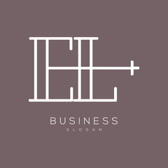 vector logo of letters EL, LE