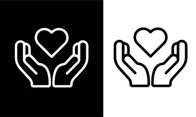 Fototapeta premium charity and donate line icons