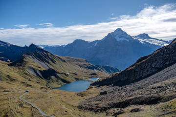 mountian lake first peak of alps in grindelwald