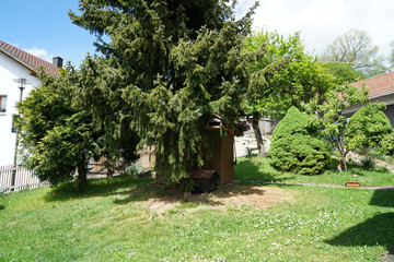 Small garden in Bavaria carefully maintained