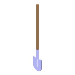 Spade tool icon. Isometric of spade tool vector icon for web design isolated on white background