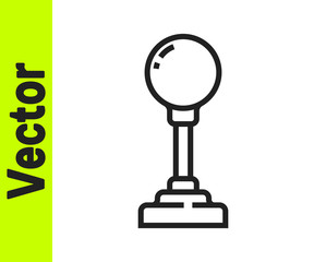 Black line Joystick for arcade machine icon isolated on white background. Joystick gamepad. Vector Illustration © Kostiantyn
