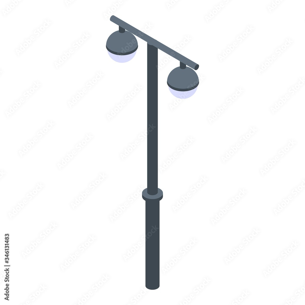 Poster light lamp pillar icon. isometric of light lamp pillar vector icon for web design isolated on white 