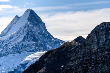 Faulhorn with view into alps schreckhorn panorama grindelwald