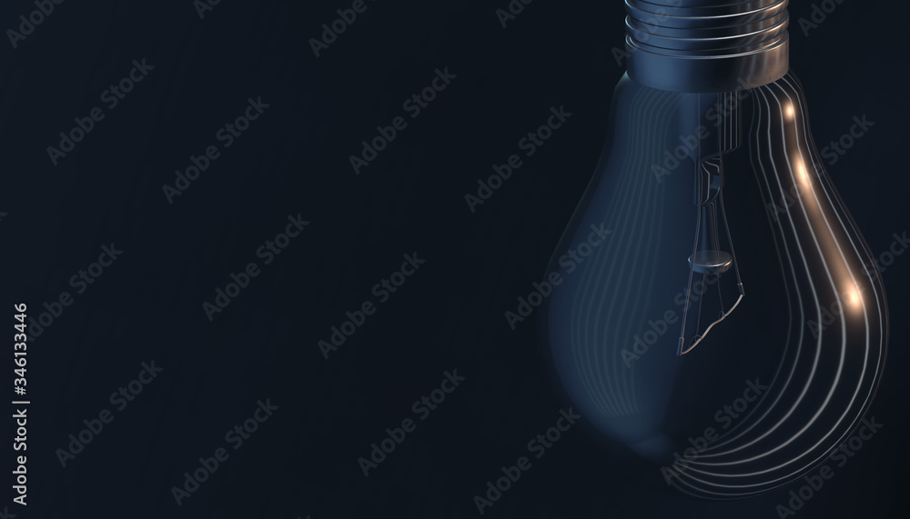 Poster 3d render light bulb on various lights and shadows and various background