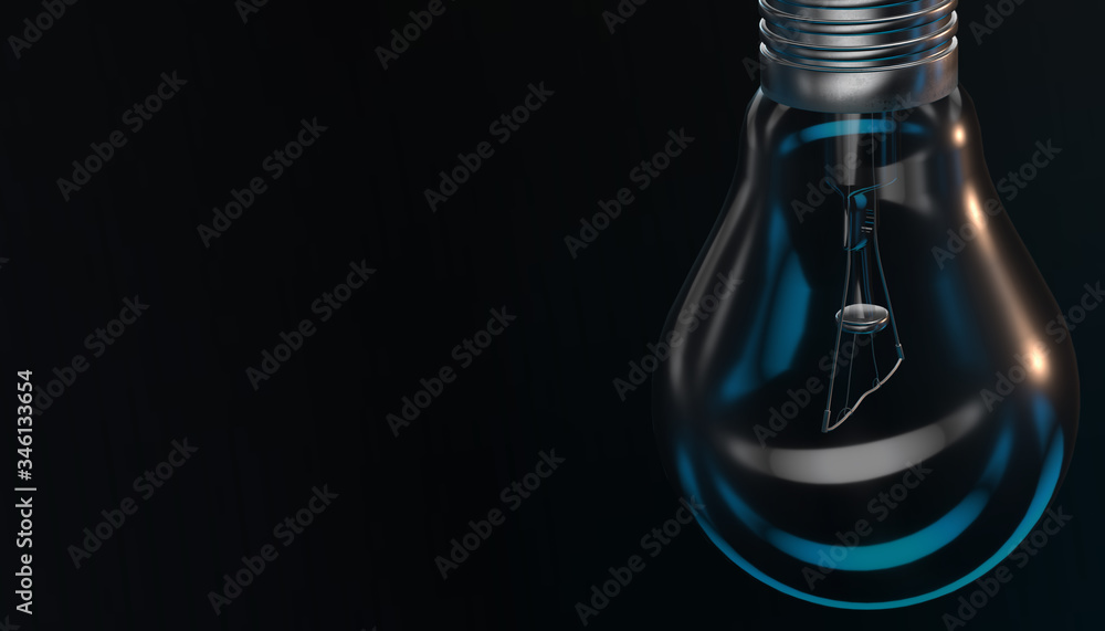 Poster 3d render light bulb on various lights and shadows and various background