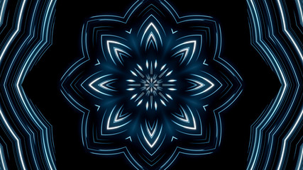 Glowing neon lines creating a tunnel light, modern lighting