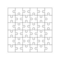A set of black and white puzzle pieces. Simple vector illustration