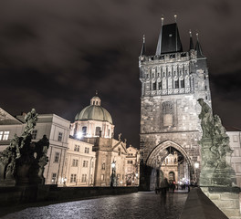 Fototapeta premium tower of the carlos bridge in pragra