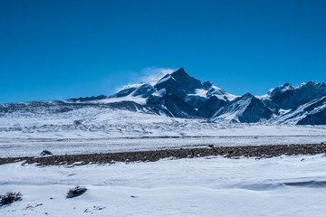 Tibetan snow wind mountain