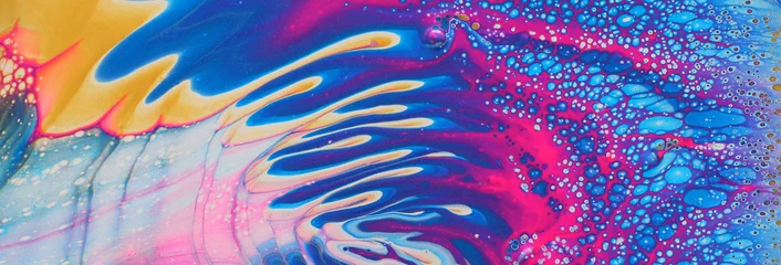 Kunstfotografie des abstrakten Hintergrunds mit marmoriertem Effekt. Violette, weiße, rosa und blaue kreative Farben. Schöne Farbe © tomertu
