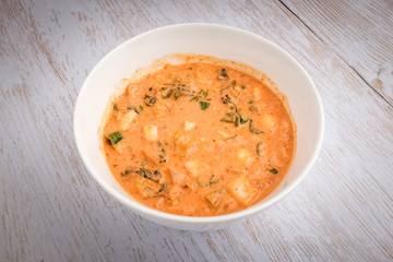 Kimchi pancake dough with background