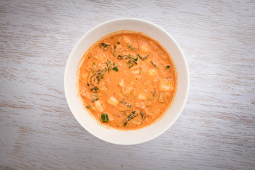 Kimchi pancake dough with background