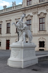 Vienna, Austria, Beautiful view of famous Schloss Belvedere, built by Johann Lukas von Hildebrandt as a summer residence for Prince Eugene of Savoy