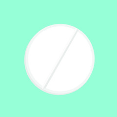 Round white pill vector illustration