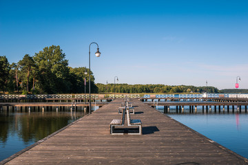 Pier on Lake Necko in Augustow, Podlaskie, Poland