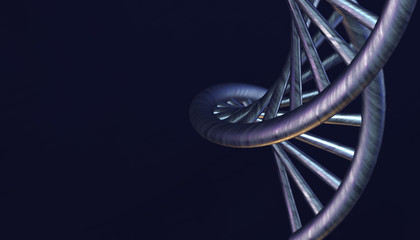 DNA in color background and various material, 3d render illustration