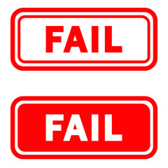 Fail stamp vector illustration ison. red vintage label.