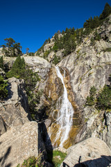 High waterfall of Baños de Panticosa, Aragon. Spain