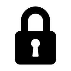 Lock icon isolated on white background